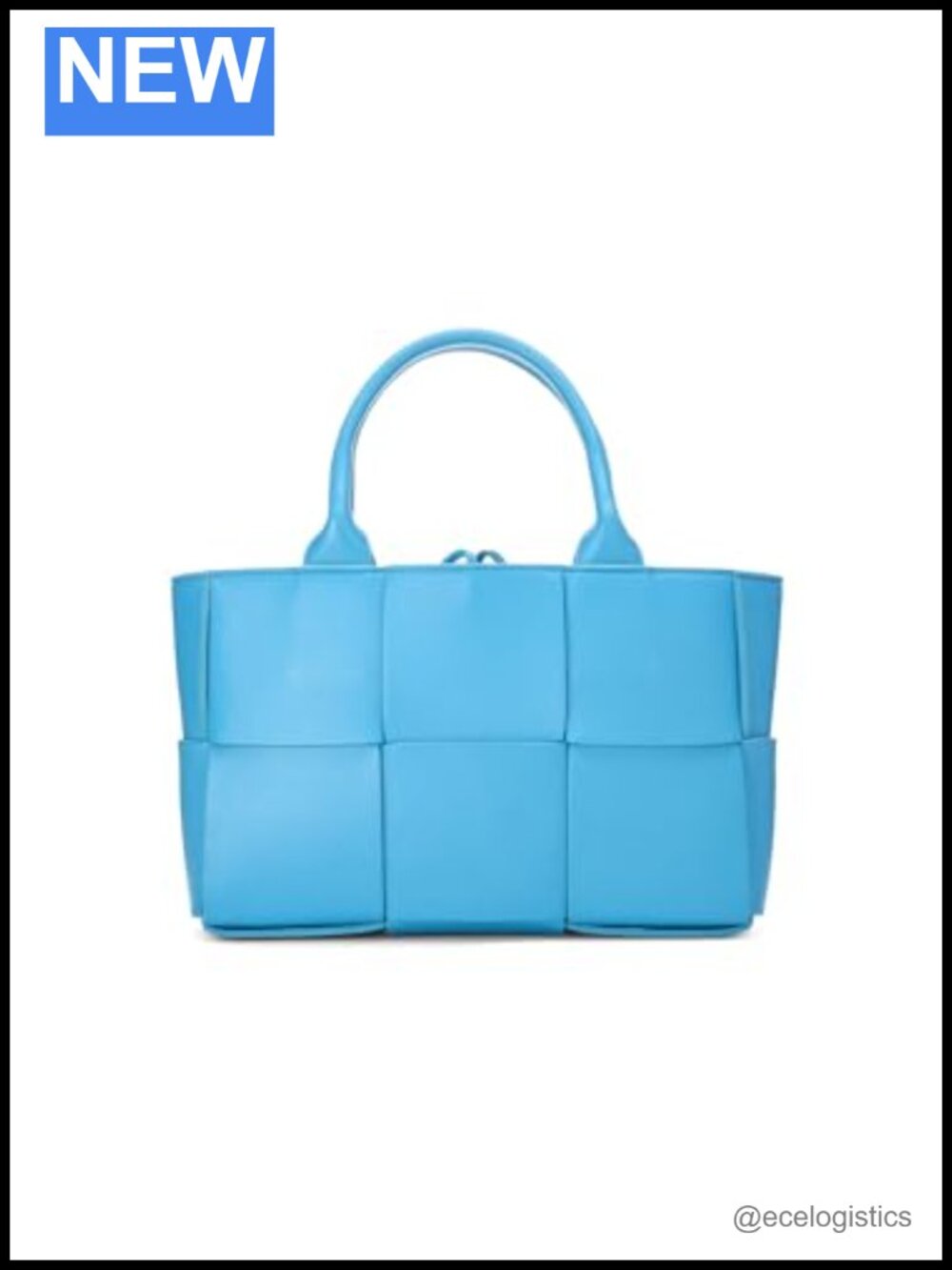 Pre-Loved Blue Intrecciato Arco Mini Tote Calfskin Leather